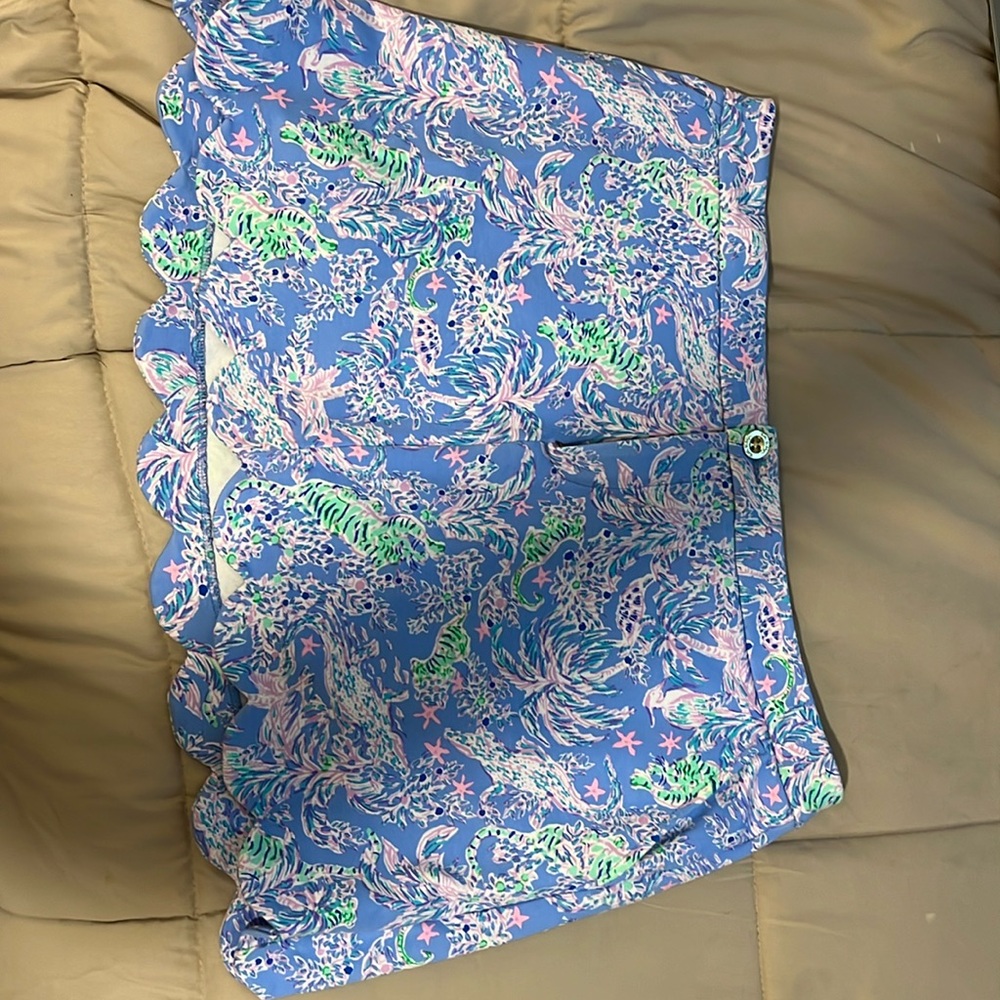 Lily Pulitzer Collete scallop hem knit tiger print skort